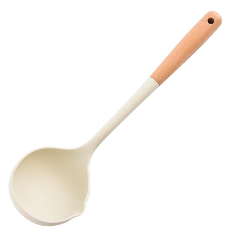 Abay Beech Wood Handle Silicone Cooking Spoon