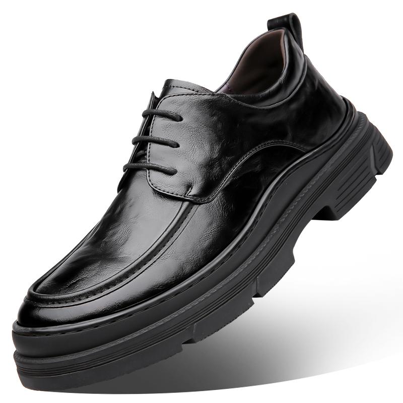 Fashion 2025 New Leather Men Casual Shoes Trend Lace Up Oxfords Shoes Comfortable Male Wedding Leather Dress Shoes Men Fashion Flats