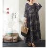 Round Neck Long Sleeve Loose Skinny Big Swing A-line Dress