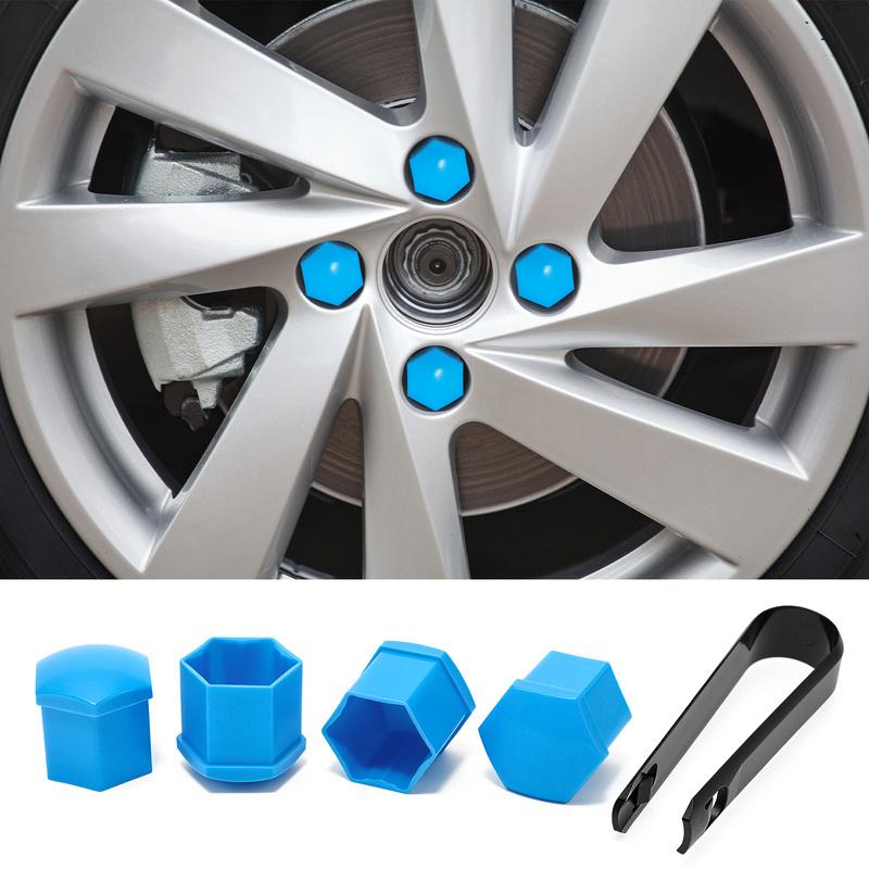 17mm/19mm/21mm Car Wheel Nut Caps 20Pcs Auto Hub Screw Cover BLACK BLUE RED Plastic Anti Dust Tyre Nut Bolt Exterior Decoration