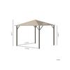 Abri de jardin 3x3m avec trous d'aération 4 sections latérales antirouille 2.97x2.97x2.6m Kaki