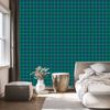 Green Checkered Wallpaper Turquoise and Sea Blue for Living Room and Bedroom 50x1000