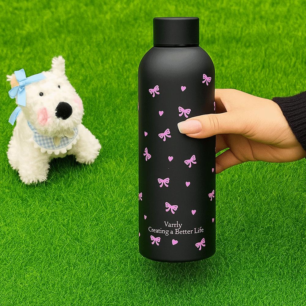 Stainless Steel Thermal Car Cup Bowknot Dachshund Travel Insulated Flask  Daily Travel