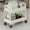 Organizer-Trolley Schiebegriff-Design 3-stöckiger Rollwagen 360° drehbare Räder Mobile Regaleinheit