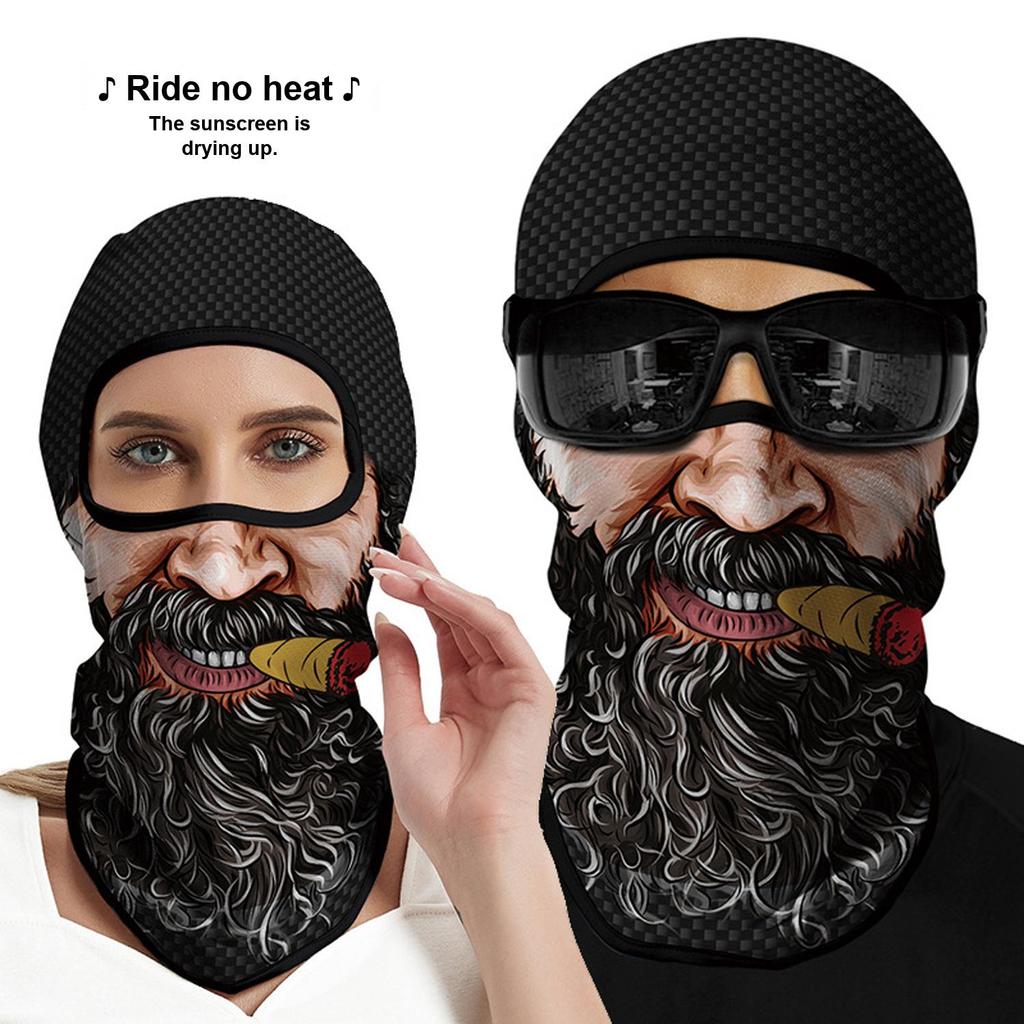 Motorcycle Face Mask, Breathable Skull Balaclava Neck Gaiter, UV Protection Face Cover for Cycling Fishing Outdoor Sports