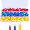 250Pcs SV1.25 SV2 SV5.5 Spade Crimp Terminals Assortment Box PVC Pre Insulated Wire Connectors Electrical Fork Terminal Kit