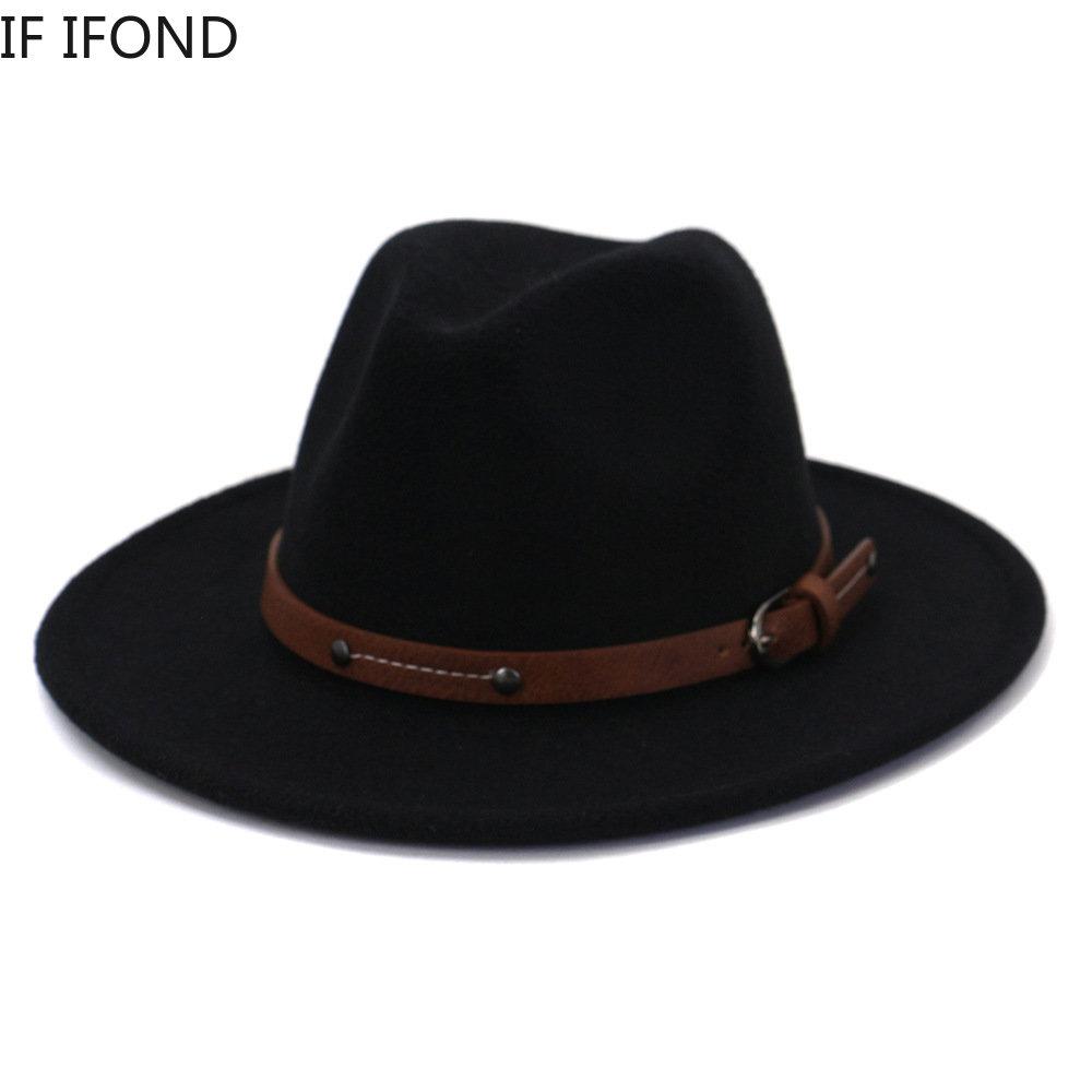 Fedoras Winter Hut Für Frauen 59-61 CM Männer Panama Gefilzt Jazz Hüte Neue Trilby Kirche Kappe sombreros de mujer