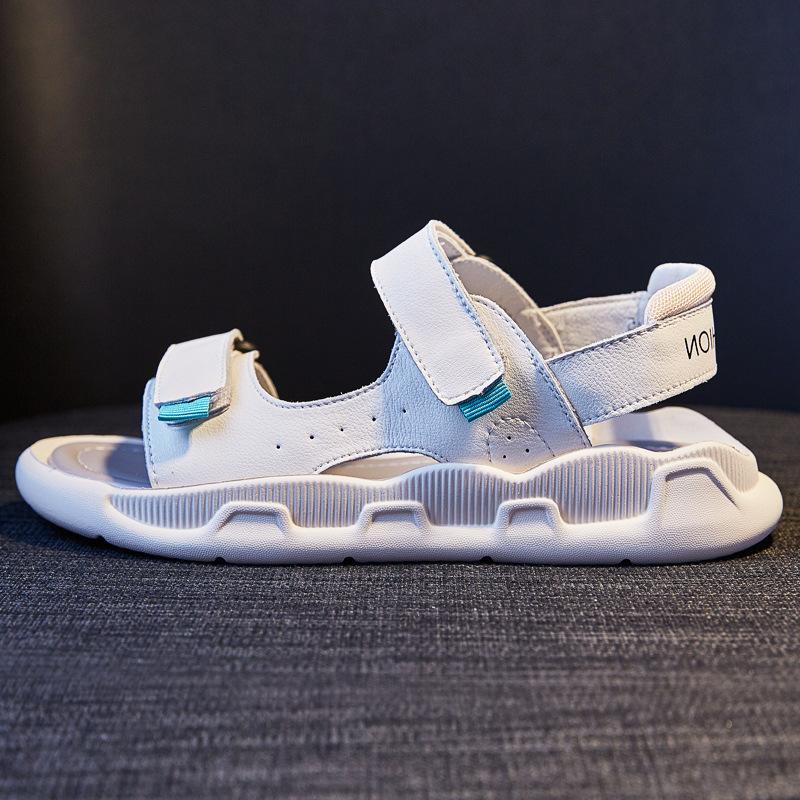 

Leather sandals women s 2025 summer new outer wear soft sole light and comfortable maternity soft leather sports and leisure flats 40