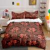 Floral Red Black Bedding Set Bedding Duvet Cover Set Duvet Cover Pillowcases (1 * Duvet Cover 2 * Pillowcases, Without Duvet Insert)
