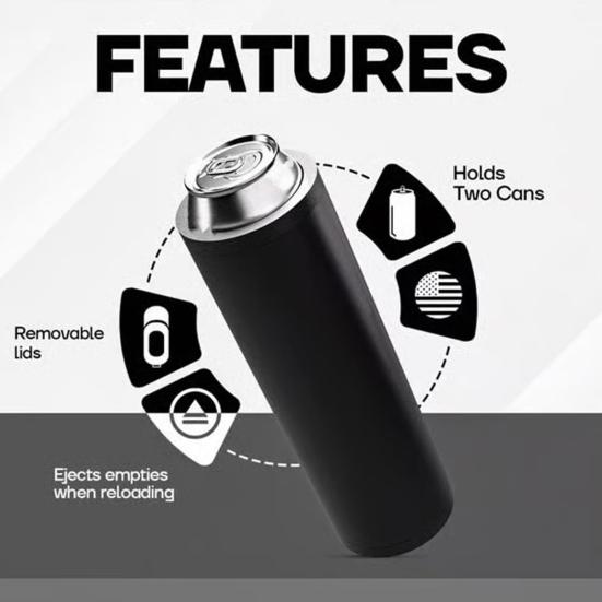 Tactical Reload Beer Bottle Sleeve with Built-In Opener Insulated Can Cooler Portable Drink Holder for Camping BBQ Novelty Gift for Men Military Fans