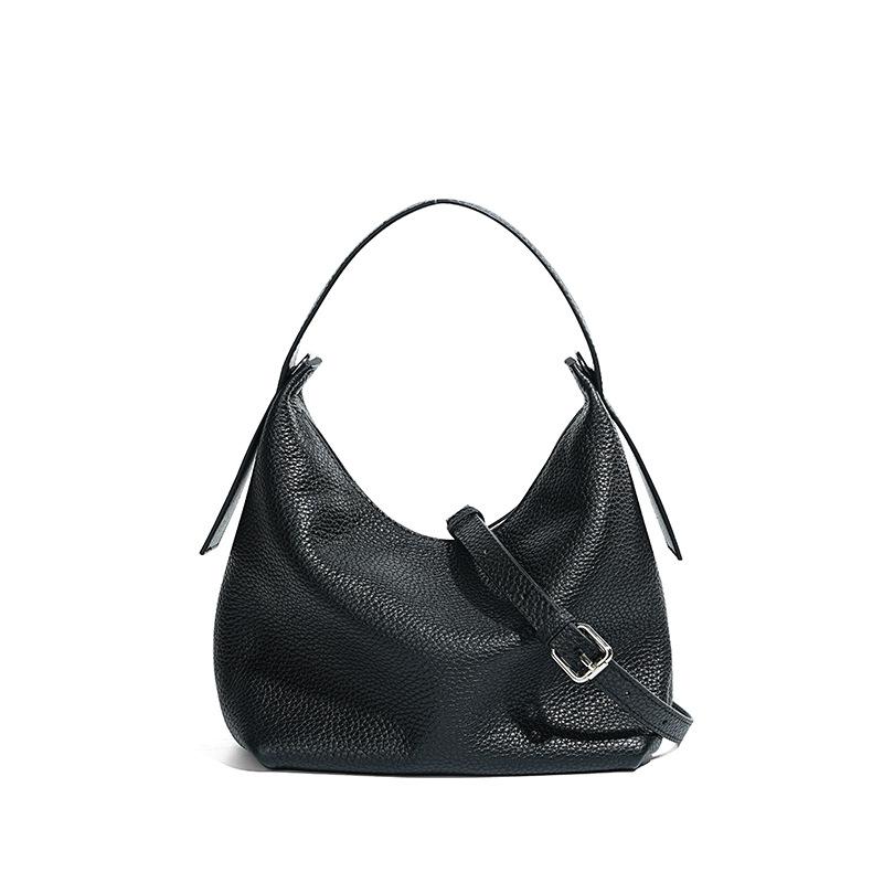 New Soft First-layer Cowhide Messenger Tote Bag, Solid Color Leather Commuting Versatile High-end Portable Women's Bag