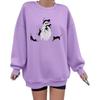Hallowmas Ghost Print Long Sleeve Sweatshirt Women Crew Neck Oversized Pullover Top