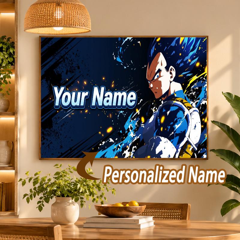 Dragon Ball Vegeta Custom Name Diamond Painting Personalized 5D Full Drill DIY Diamond Art Home Decor