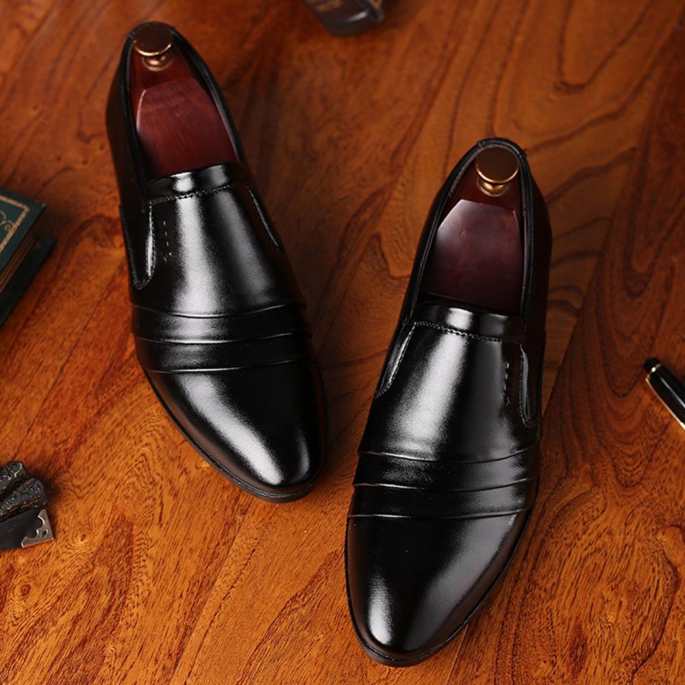 Mens Business Dress Shoes Pointed Toe Slip On Casual Wedding Shoes
