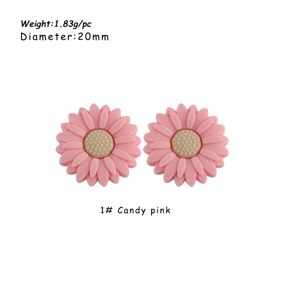 Kovict 5/15Pcs Daisy Sunflower Mini Silicone Beads DIY Pacifier Chain Bracelet Necklace Handmade Accessories For Jewelry Making