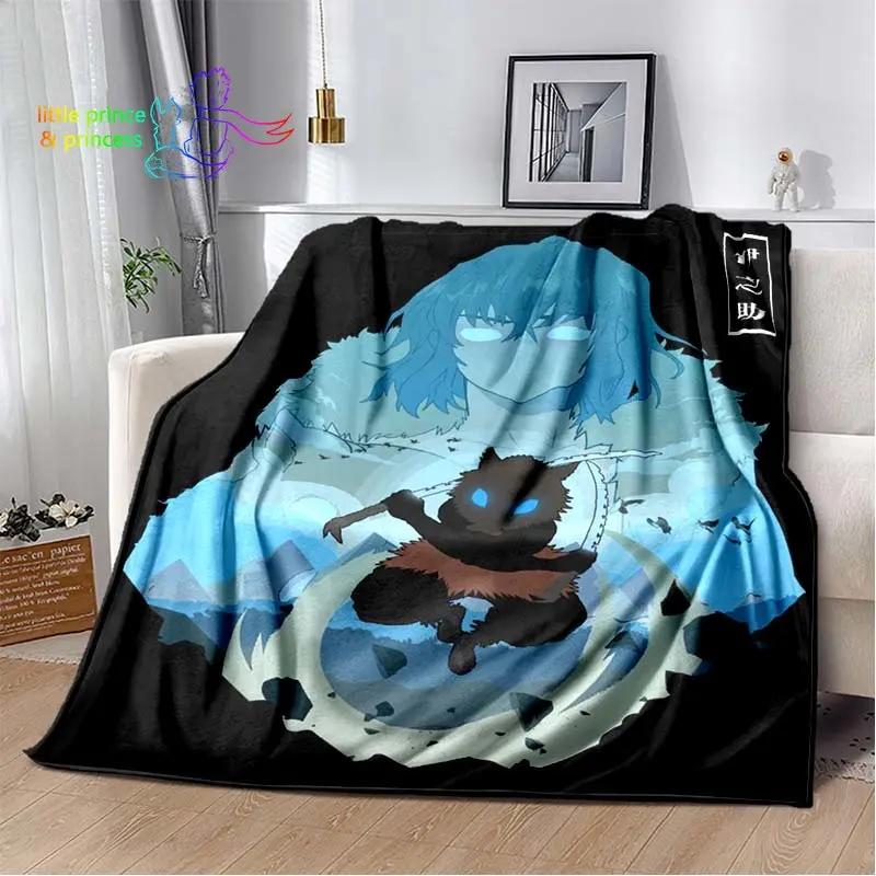 Hashibira Inosuke Demon Slayer Character Anime Blanket Lightweight Comfortable Soft Breathable Ultra Warm Blanket Bedding Travel