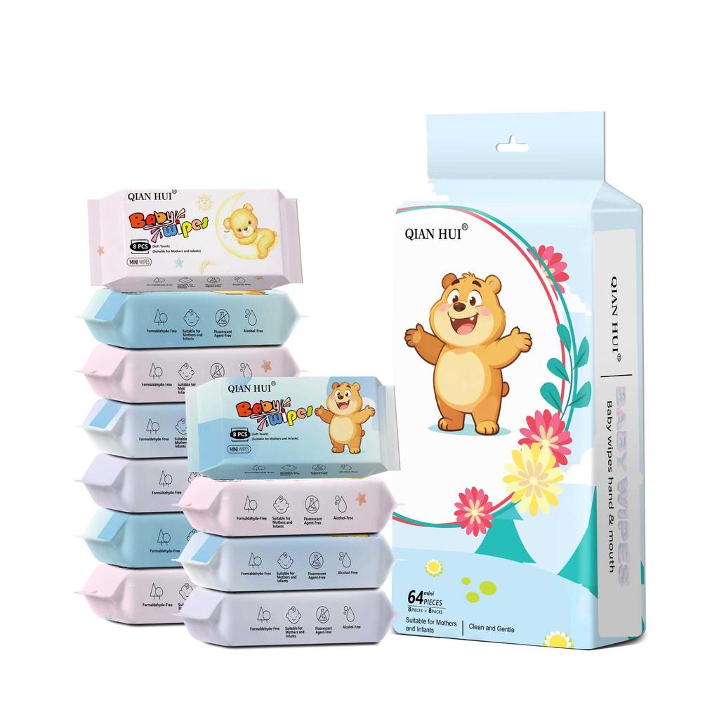 Portable Mini Baby Wipes: Disposable Hand & Mouth Cleaning for Infants & Toddlers