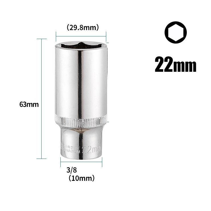 Tiefe Stecknuss Steckschlüssel Schlüsselköpfe 3/8 Zoll 8-24mm