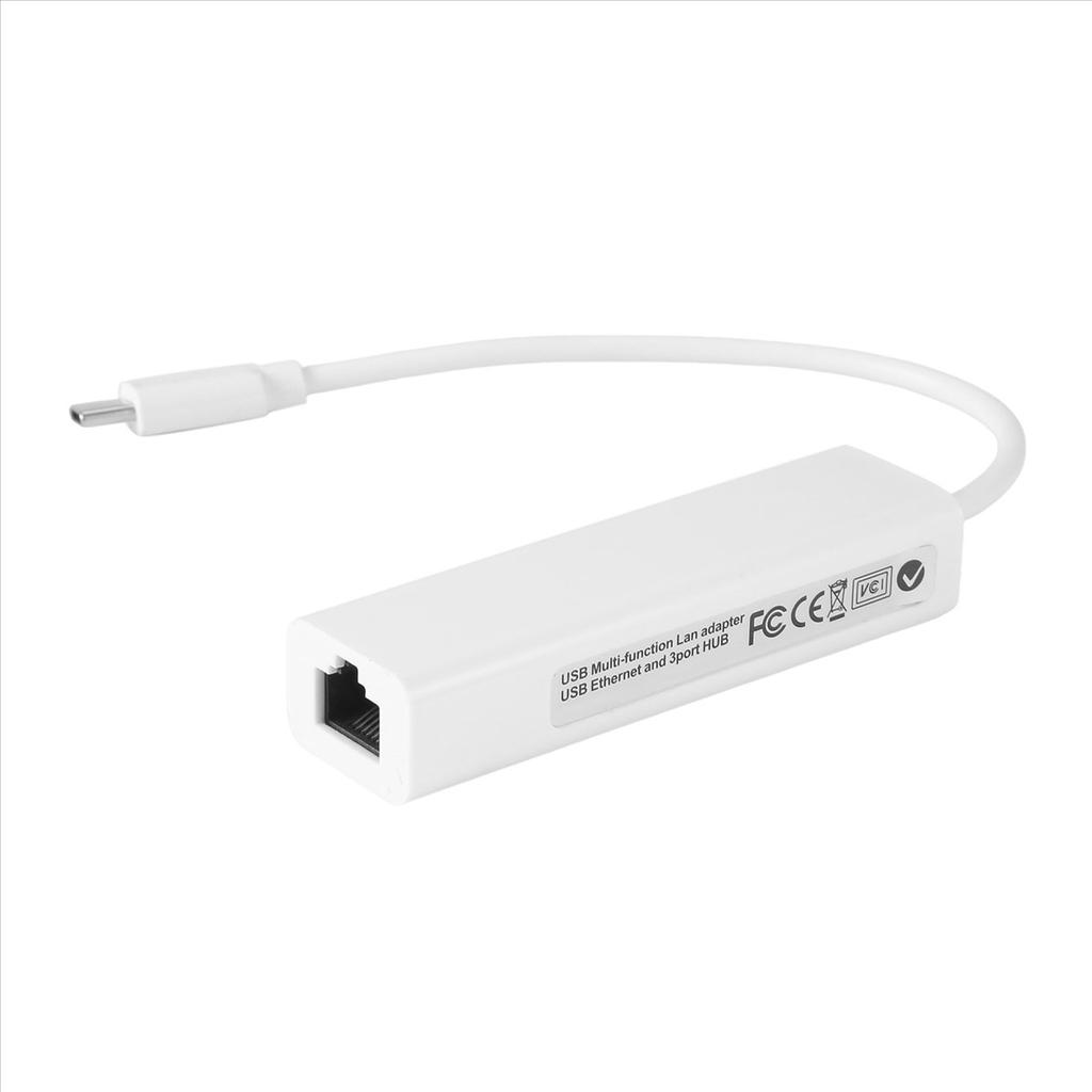 USB-C USB 3.1 Type C To USB RJ45 Ethernet Lan Adapter Hub Cable for PC