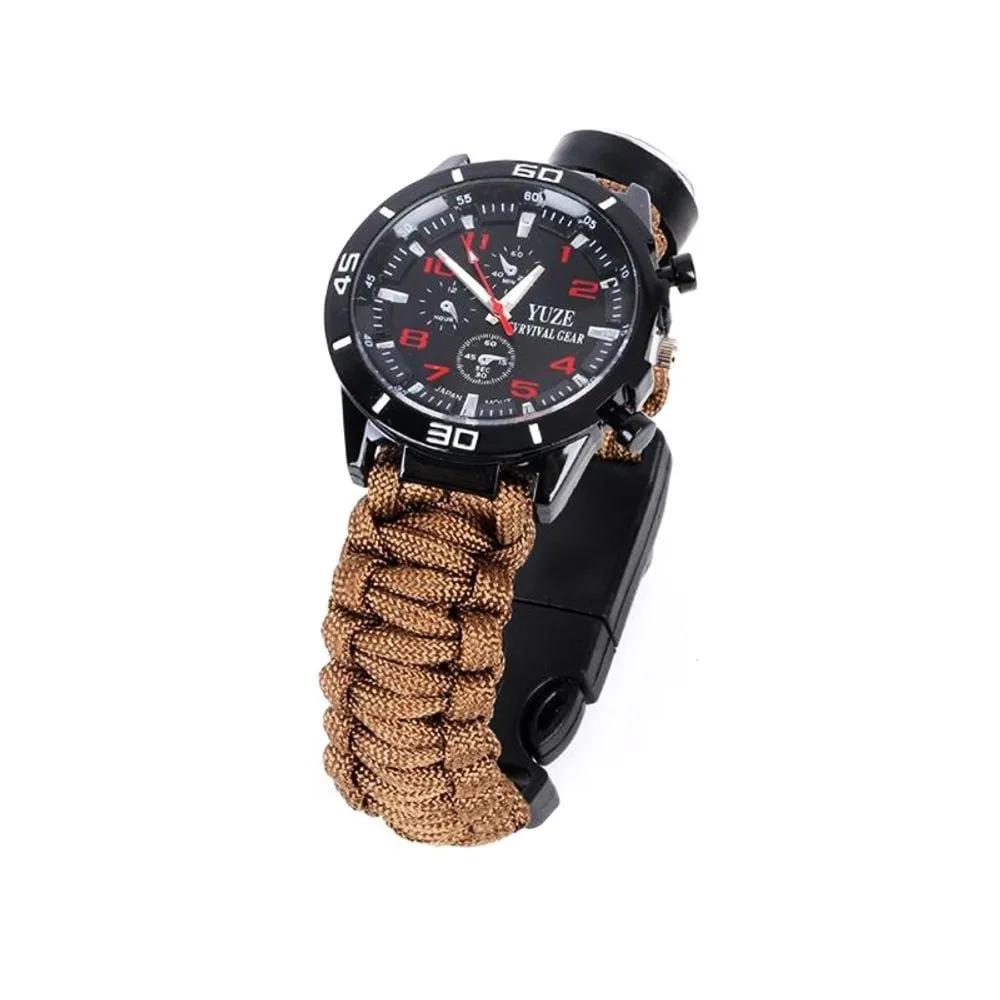 Military hiking watch, comfortable watch, leisure watch, multi-functional, outdoor camping, beige