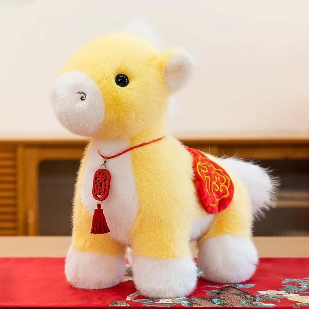Tassel Pendant Horse Plush Doll Creative Cartoon Steed Doll Zodiac Pony Figurine  Chinese New Year