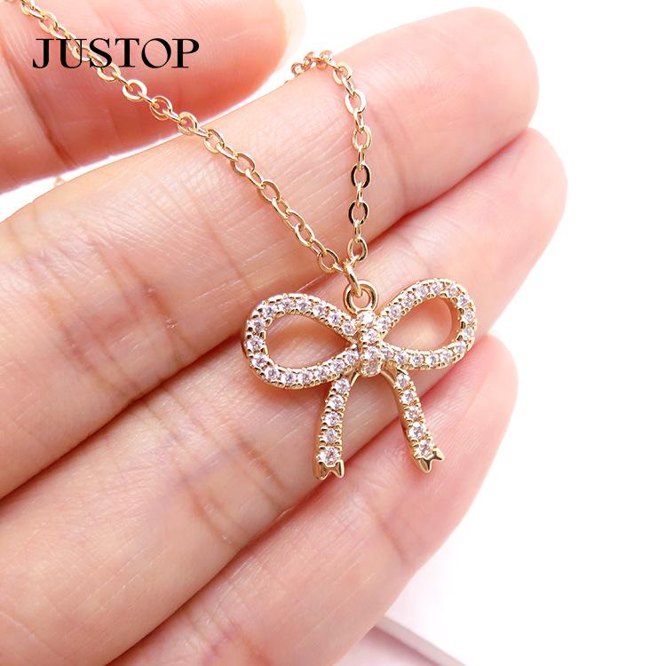 Nouvelle Mode Polyvalent Collier Nœud Ins Niche Pendentif Haut de Gamme Chaîne Clavicule Qualité Durable Premium Utile Pratique