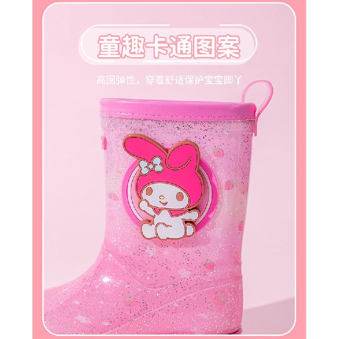 Rain Boots Women's Jelly Children's Kuromi Cute Melody Kindergarten School Non-Slip Waterproof Rain Boots