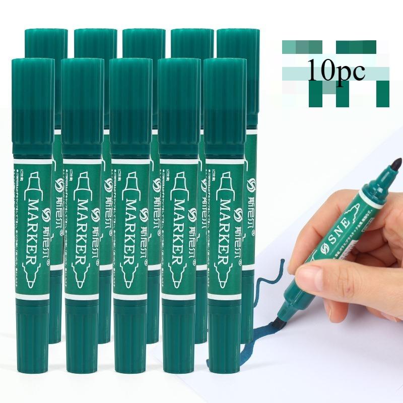 10pcs/set Twin Tip Colored Permanent Art Markers Pens Fine Point Waterproof Oily Black Ink Sketchbook Painting School Supplies