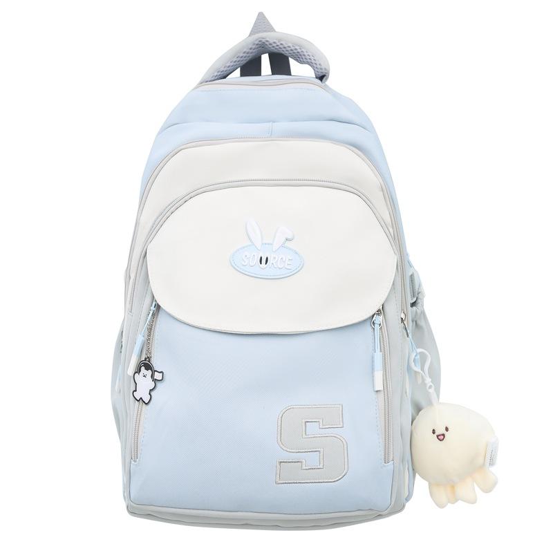 Schoolbag Casual Backpack Female Large Capacity Student School Bag Junior High School High School Student Versatile Elementary School Student Backpack