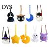 Spooky Interior Car Decoration Rearview Mirror Crochet Hanging Decoration, Knitting Grim Reaper Ghost Moon Star Snowman Ornament, Halloween