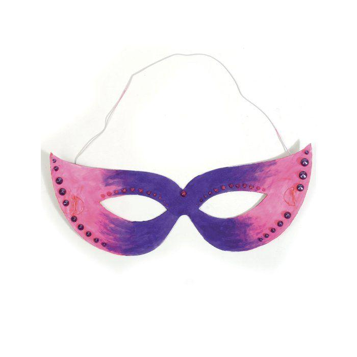 3 Masques plats à décorer en carton Loups - Blanc