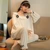 Høst Vinter Kvinner Koreansk Temperament Retro Søt Langermet bomullspyjamassett Nordic Fashion Palace Style Prinsessestil Hjemmeklær