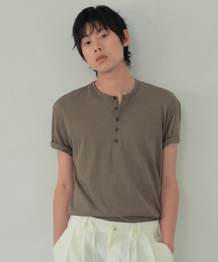 Wednesday Oasis Vintage Henley Neck Short Sleeve T-Shirt_3 Colors(Wb6Tp27)
