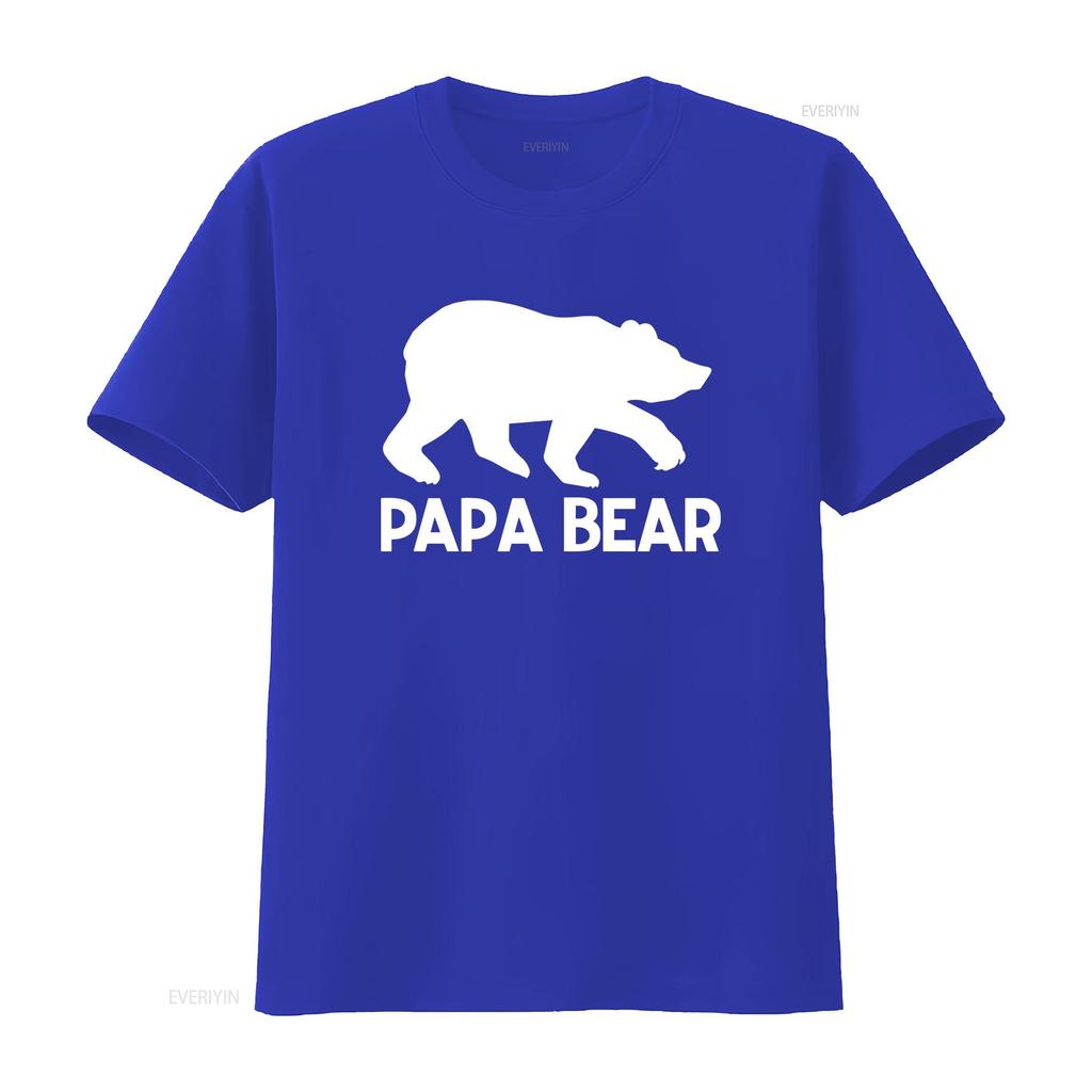 Mens Papa Bear T Shirt Funny Dad Grandpa Fathers Day to Be Cotton Item 1923 vintage Washed Soft streetwear graphic Stretched