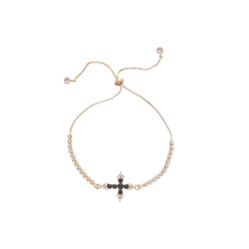 Cross Pendant Bracelet With Cubic Zirconia For Womens Fashion Accessory Gift