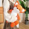 Cute Wildlife Fox Plush Cozy Toy Sweet Doll Short Velvet Fabric Elastic Cotton Filling Fine Stitching Sitting Standing Posture