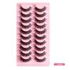 10 Pairs Of False Eyelashes, Large Curls, Natural Chemical Fiber Curls, Thick And Natural Eyelashes