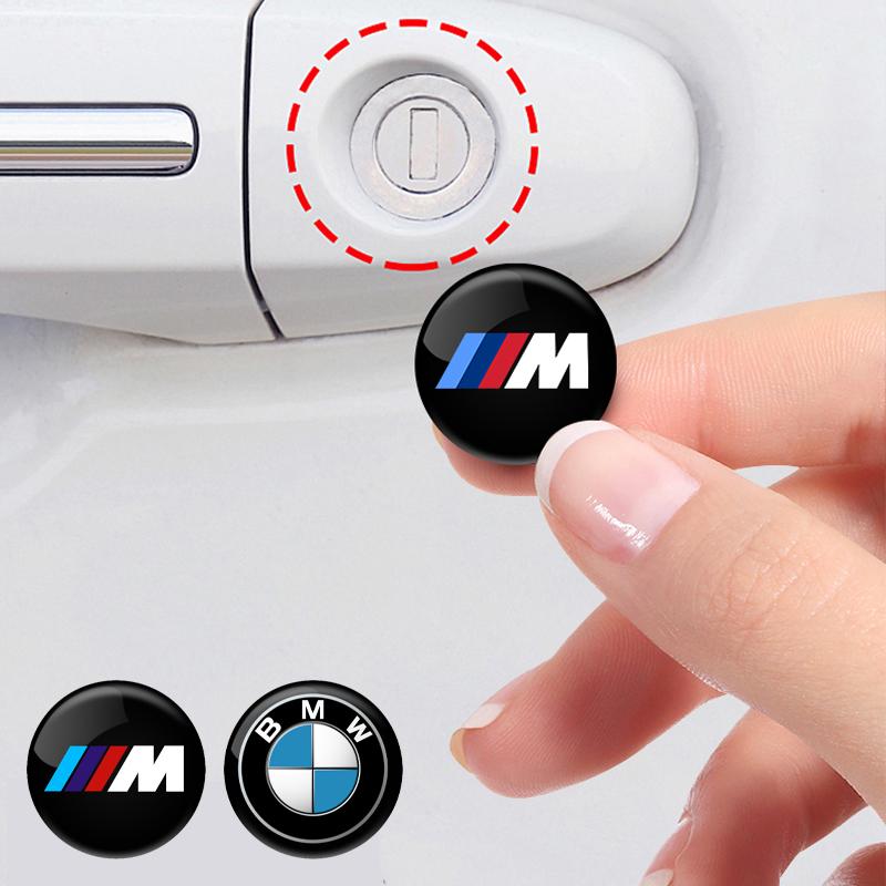 MZFK7 2/4pcs Car Door Lock Keyhole Protector Stickers For BMW M E46 E90 E60 F30 F10 E39 E36 F20 G30 G20 E87 E92 E91 E30