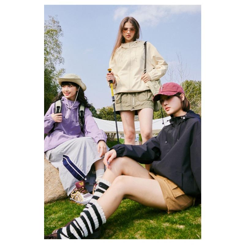 Women Workwear Windproof Waterproof Hiking Jacket Spring Autumn Outdoor Coat Petite Travel Clothing