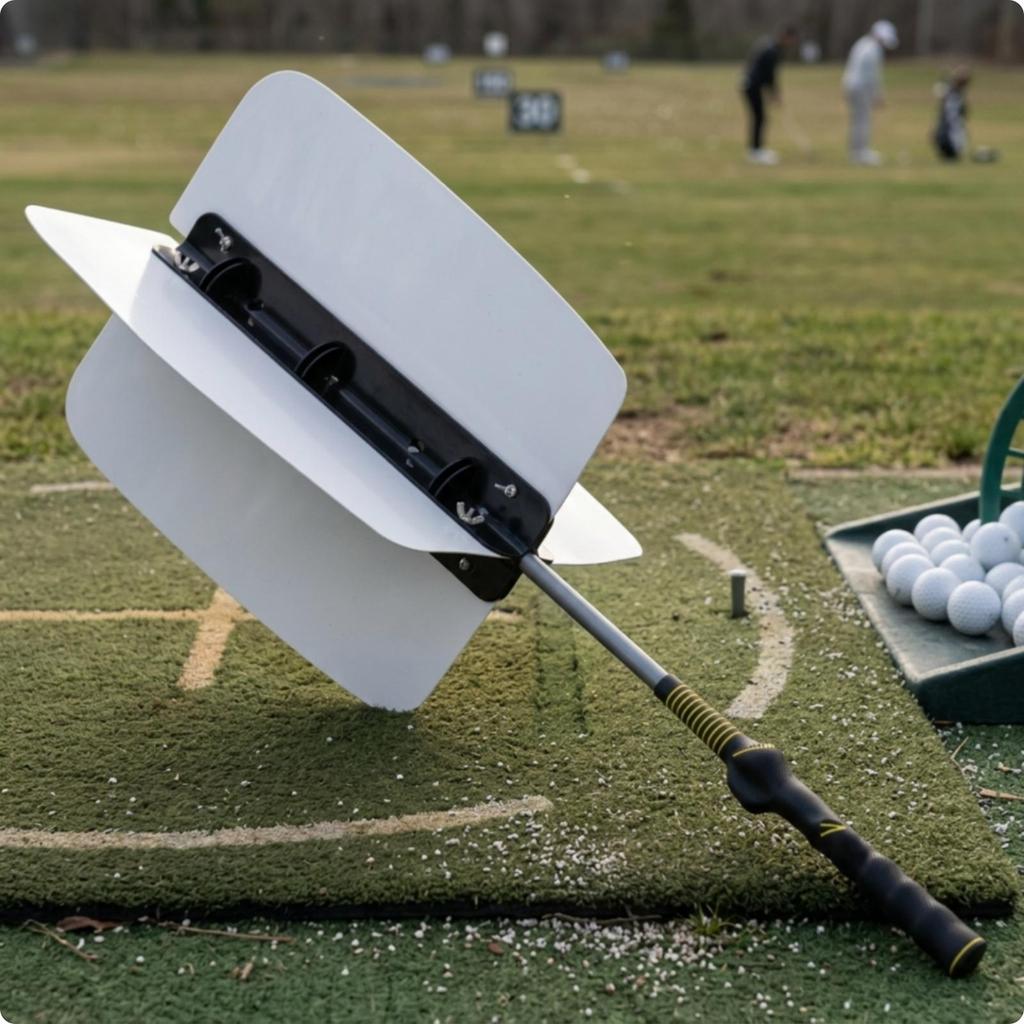 Ergonomic Golf Swing Practice Aid with Resistance Fins Portable Wind