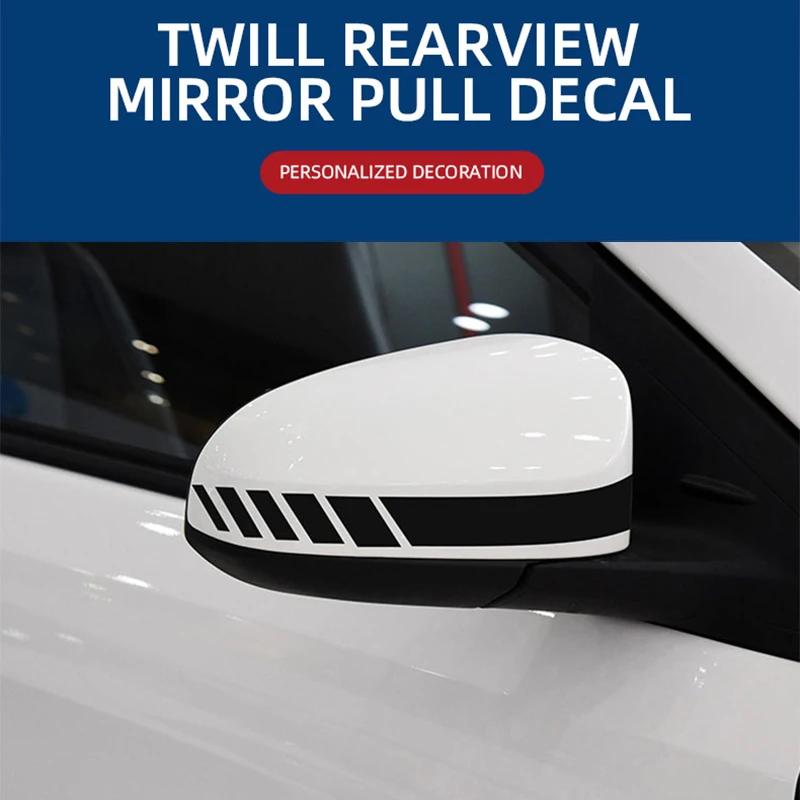 1set Car Sticker Fashion Black Stripe Car Sticker Racing Strips Side Rear View Mirror Decor Decal Car Universal
