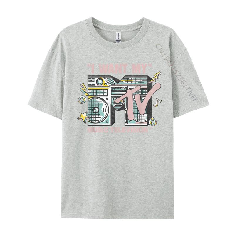 I Want My Retro Boombox Casual T-Shirt Tops & Tees Cotton Men Design Tops & Tees Top Quality Harajuku