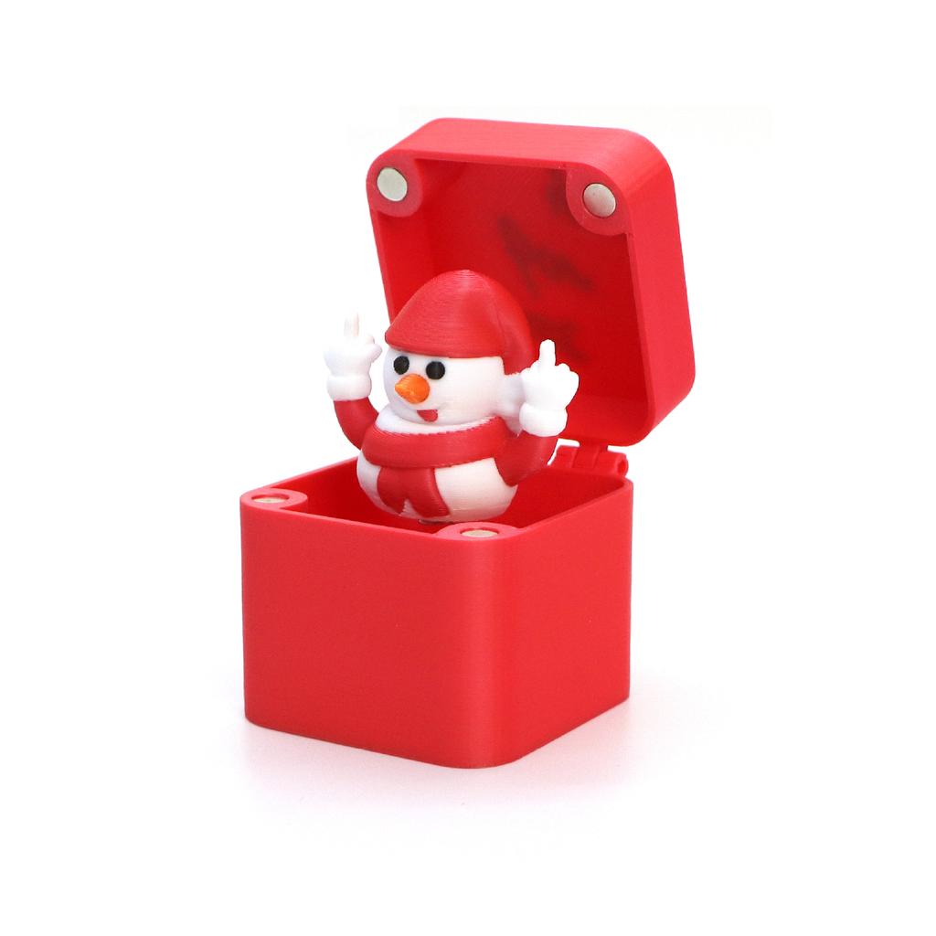 Christmas Middle Finger in A Box Snowman Reindeer Santa Claus Waving Hands Funny Gag Gift for Adults White Elephant Gifts