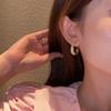 Exquisite High Quality Shiny Full of Zircon Circle Hoop Earrings for Women Temperament Geometric C-type Dangle Korea Jewelry