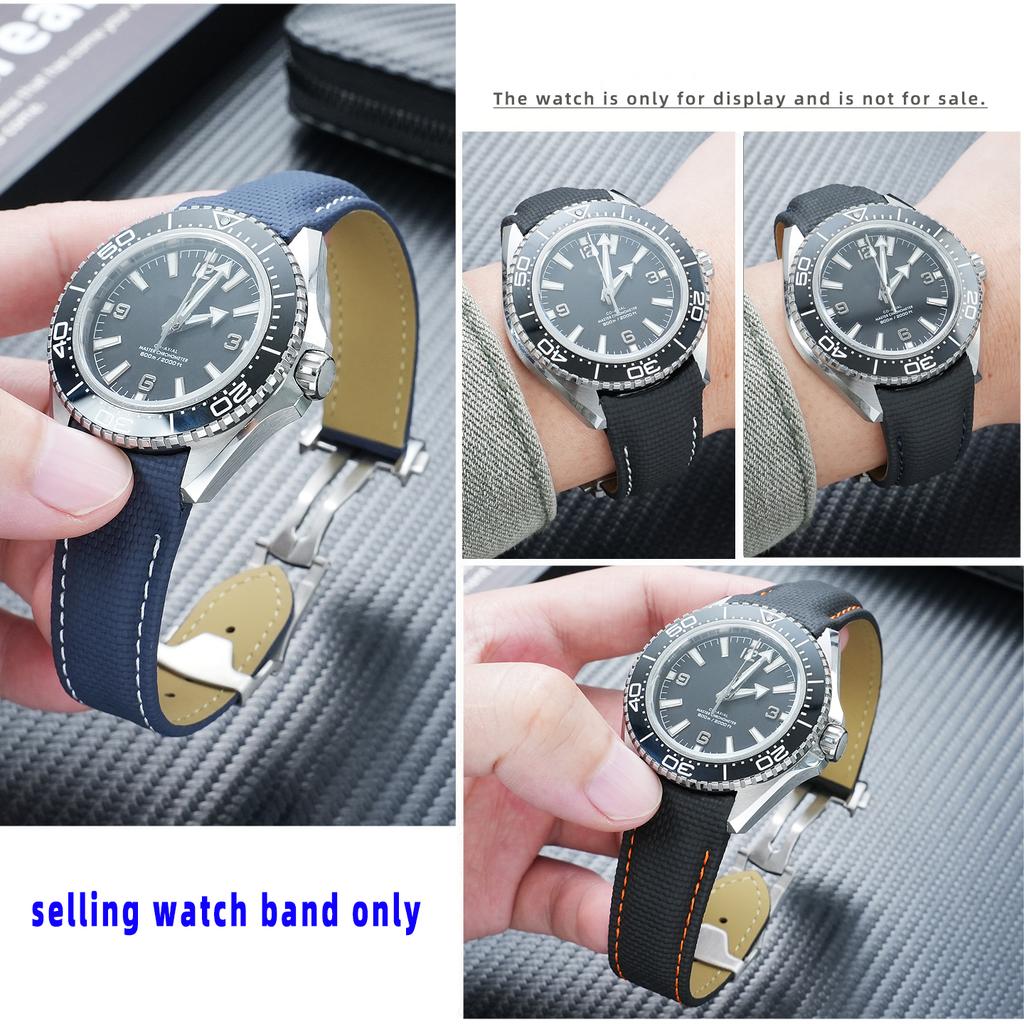 21mm Curved End Fluorou Rubber Watchband for Omega 217.30.42/217.32.42 NEW SEAMASTER 600 Waterproof  Folding Clasp Strap Bracele