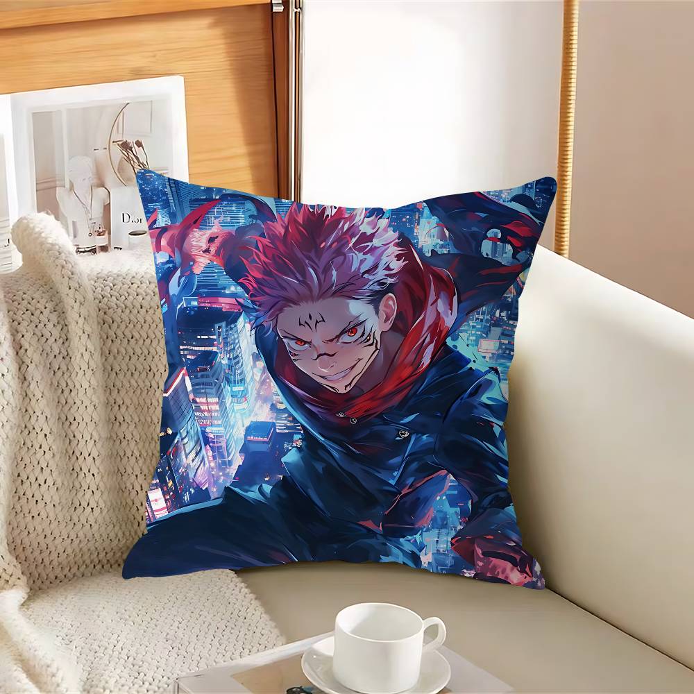 Ryomen-N Anime SukunaS Pillow Case Removable Washable Cushion Cover – All-Season Soft Linen