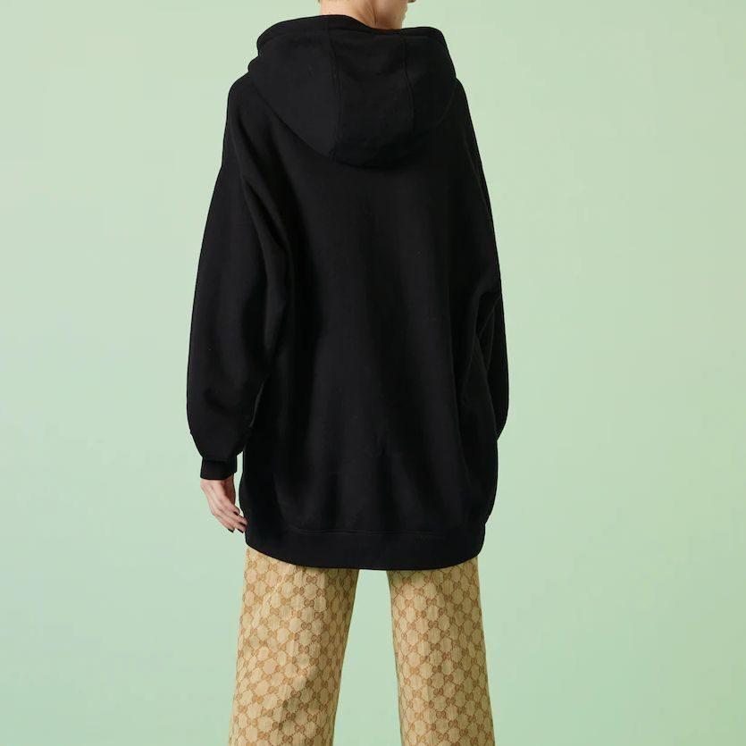 Gucci Sweatshirts Women's Black Hooded Moderate Regular 753595-XJFV9-1043