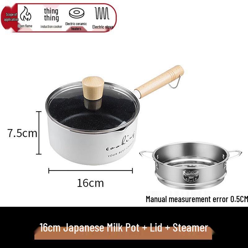 Sheng Bang Rong Non-Stick Flat-Bottom Frying Pan with Maifan Stone for Mini Induction Cookers