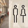 3D Acrylic Bathroom Toilet Sign Toilet Men Women Restroom Door Sign Business Restaurant Office Hotel Washroom Wall Identification Sign
