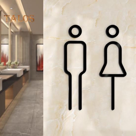 3D Acrylic Bathroom Toilet Sign Toilet Men Women Restroom Door Sign Business Restaurant Office Hotel Washroom Wall Identification Sign